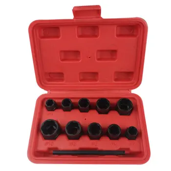 

11pc Screw Extractor Set Nut Screws Bolts Fastners Taken Out Tool Threading Hand Tools Kit Drills Remover Tool