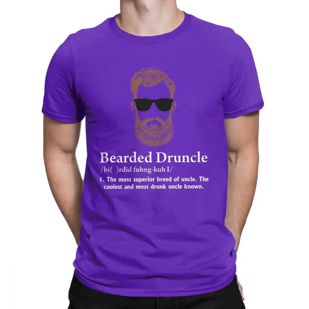 Purple Футболка Midnite Star Bearded Druncle Drunk Uncle, потрясающие футболки с круглым вырезом, идея забавного подарка, хлопковая одежда размера плюс, футболка - Цвет: Purple