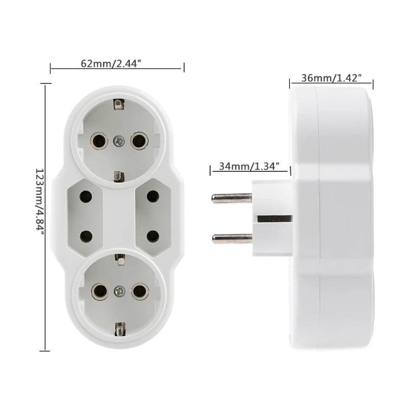 16A конверсионная розетка для путешествий заглушки аксессуары от 1 до 4 способ адаптер питания Тип ЕС
