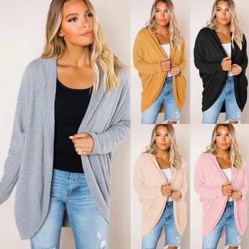 

Women Open Front Cardigan Autumn Causal Knitwear Long Sleeve Woman Sweaters Batwing Sleeve Solid Female Outerwear Cardigan