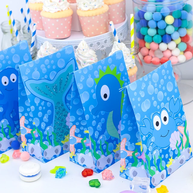 Scatole regalo coda di sirena per bambini festa di compleanno sotto il mare  sacchetti per animali scatola di caramelle scatola di caramelle di carta  decorazioni per sirene di pesce - AliExpress