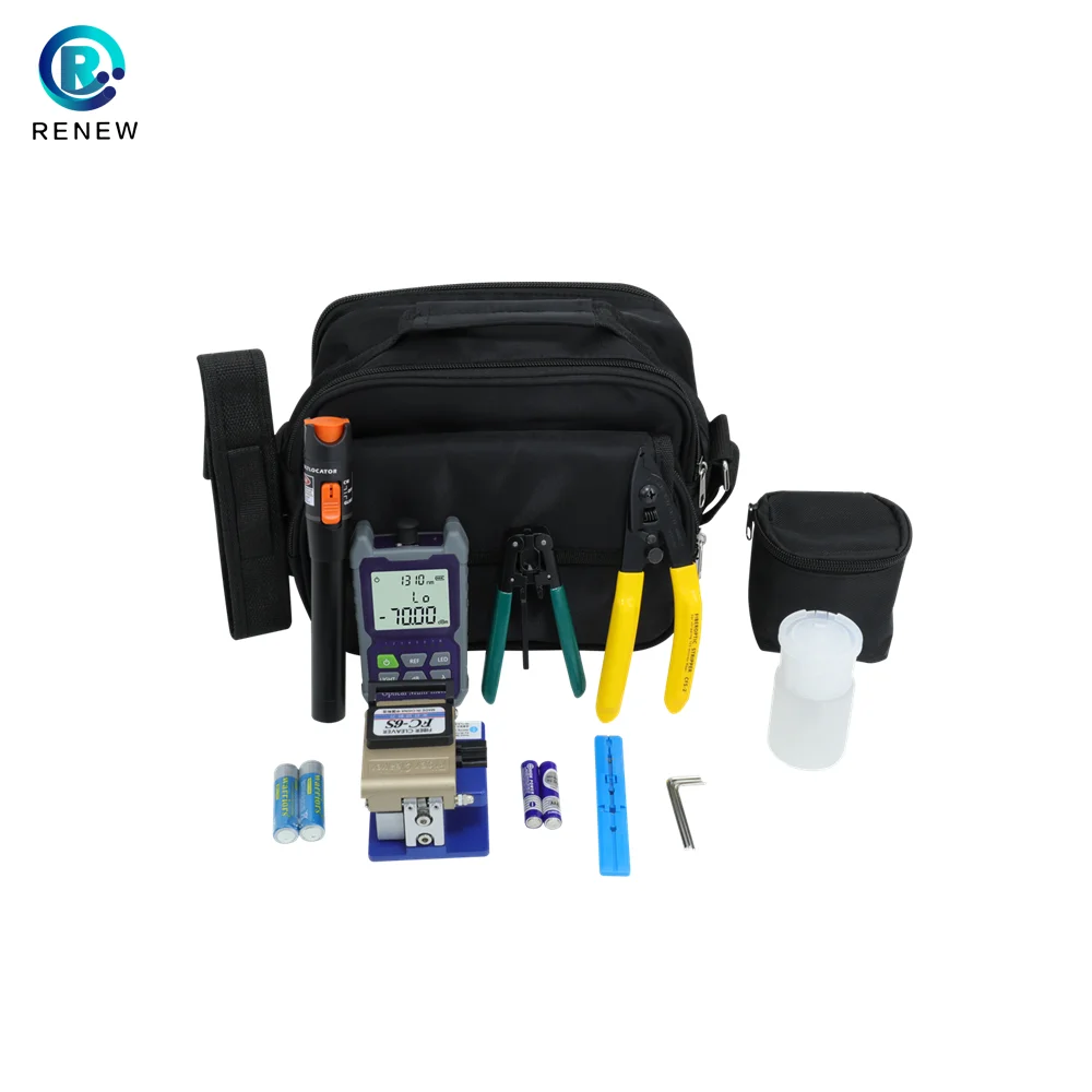 

FTTH Fiber Optic Cable Tools Kit Optical Cleaver VFL Termination Toolkit Cleaner Pen Stripper Power Meter OEM Convenient Use Wel