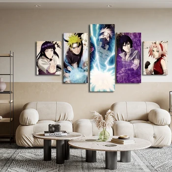 Bandai Naruto 5 paneli Anime druk na płótnie Sakura Kakashi Hinata Uchiha Sasuke postać plakat na ścianę ozdoby do dekoracji wnętrz Cudros tanie i dobre opinie CN (pochodzenie) Wydruki na płótnie Mieszkanie PŁÓTNO Olej Animacja bez ramki abstrakcyjne Malowanie natryskowe Pionowy prostokąt