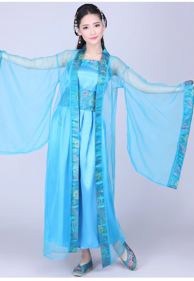 12 цветов, женское ретро платье Hanfu, традиционное китайское древнее классическое платье для танцев, элегантный Сказочный праздничный костюм для фотосъемки
