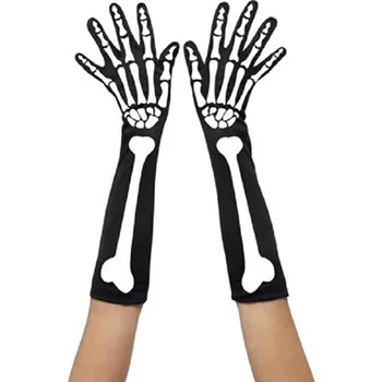 

Long Skeleton Glove Cosplay Black Glove Hand Cos Gift Horror Fans Halloween Collections Props Gift Drop Ship