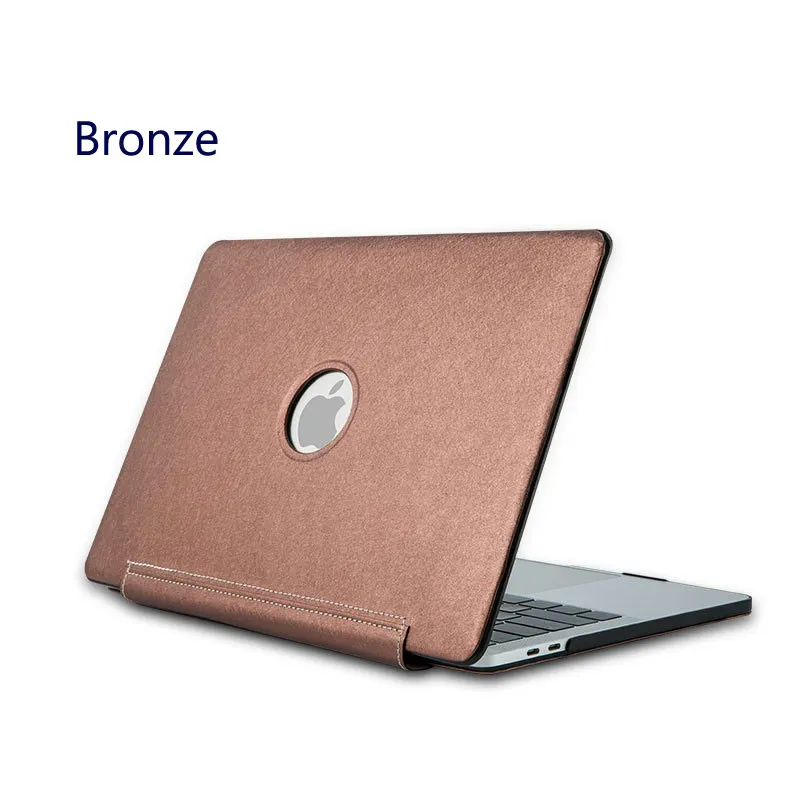 Для MacBook Air Pro retina 15 13 12 11 11,6 чехол для ноутбука PU сиамская кобура шелковая оболочка чехол для MacBook Air Pro 13,3 15,5 Coque - Цвет: Bronze