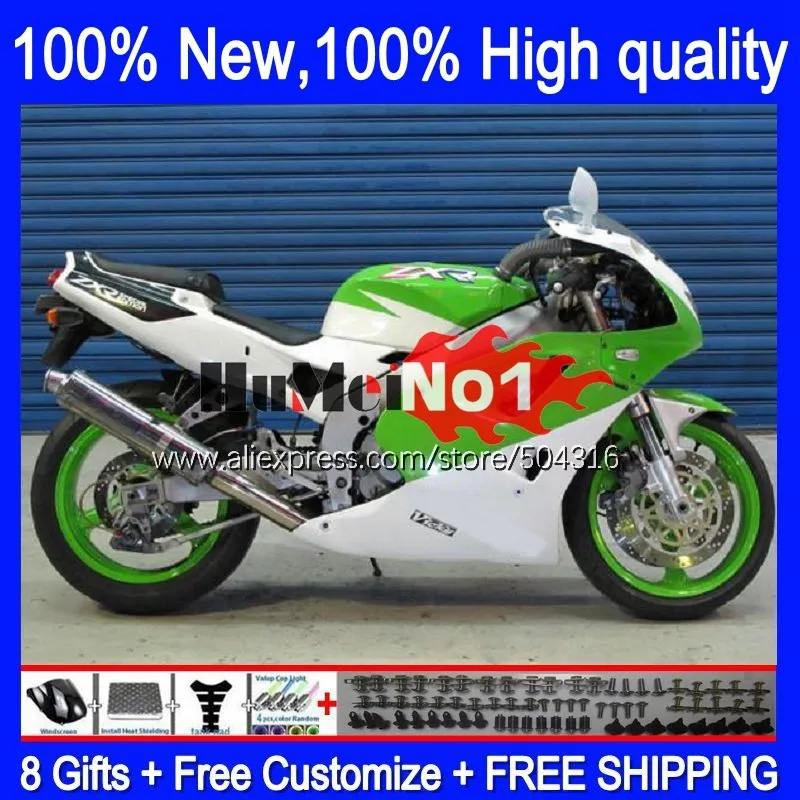 Корпус ABS для KAWASAKI NINJA ZXR-400 ZXR400 зеленый белый ITE 1991 1992 1993 94 95 96 113MC.16 ZXR 400 91 92 93 1994 1995 1996