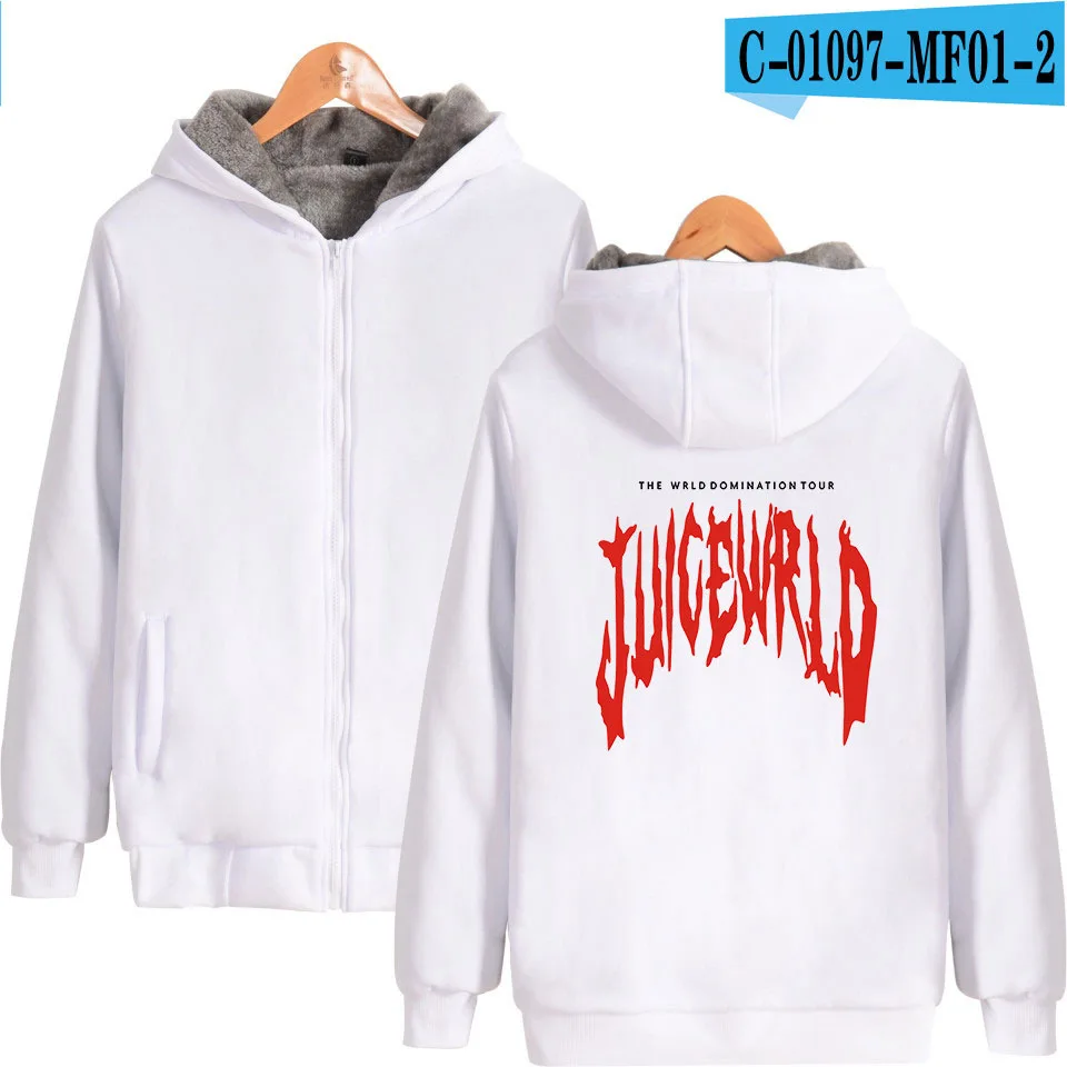 Зимние мужские куртки и пальто Rapper Juice Wrld, толстовка в стиле хип-хоп, Толстая теплая толстовка на молнии с капюшоном, мужская спортивная одежда, уличная одежда - Цвет: 022