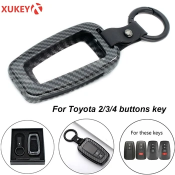 

Carbon Fiber Car Key Fob Cover Case Shell for Toyota Camry RAV4 C-HR Prius Corolla 2018 2019 2020 2/3/4 Buttons Remote Control