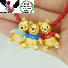 OMHXZJ CA349 в европейском стиле модная обувь для мужчин и женщин для вечеринки, дня рождения свадебные подарки медведь бусины DIY аксессуары 24KT золотой кулон Шарм