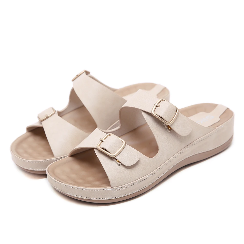 platform footbed sandals