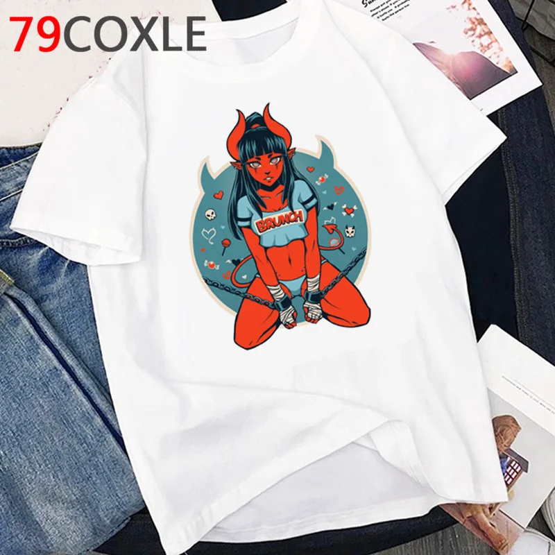 Satan Horror T Shirt Women Demon Death Scary Devil Funny T-shirt Satanism  Alien Grim Reaper Satanist Graphic T Shirts Female