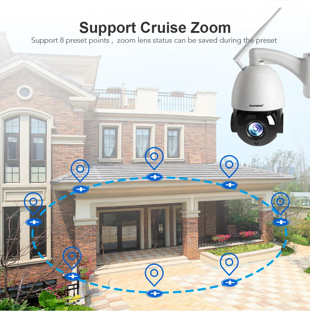 Wi Fi 1080P PTZ IP камера наружная Водонепроницаемая 20X Zoom 2MP CCTV купольная