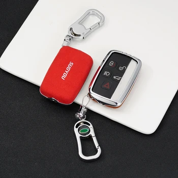 

5 Button car Suede Leather key case Shell For Land Rover 4Evoque/Discovery 2 3/Vogue/X8/XFR/LR4/Jaguar XK XKR/F-Pace S-type fob