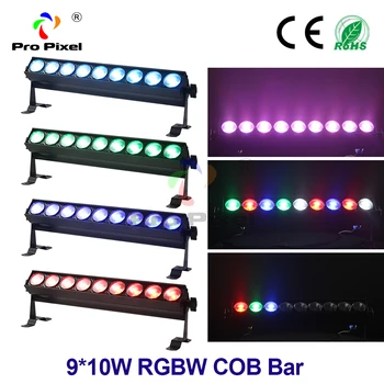 

4pcs Led Bar Light 9pcs 10w RGBW 4in1 Led Wall Washer Lamp Dmx Control Stage Light For Church Landscape