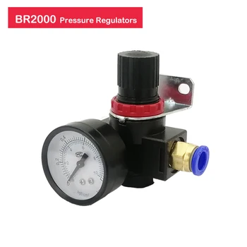 

Free Shipping BR2000 Pressure Regulator 1/4" BSPT with Gauge and Bracket