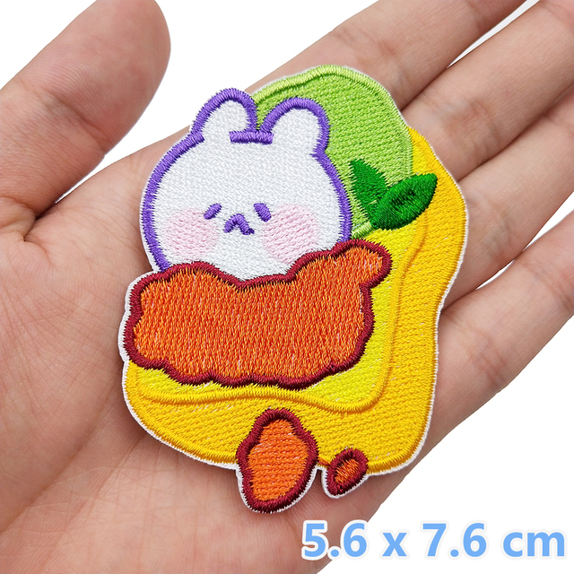 Cartoon Rabbit Embroidery Patches Self-adhesive For Clothing Handmade DIY Stickers Badge Backpack T-shirt Appliques