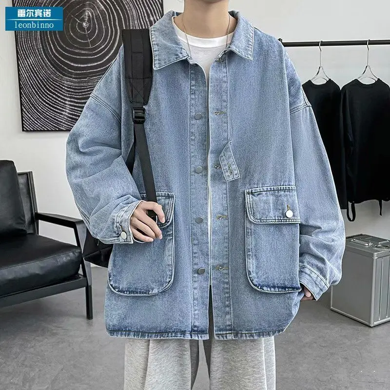 

Spring and autumn leisure washed denim jacket men's fashion upper garment fashion work jacket