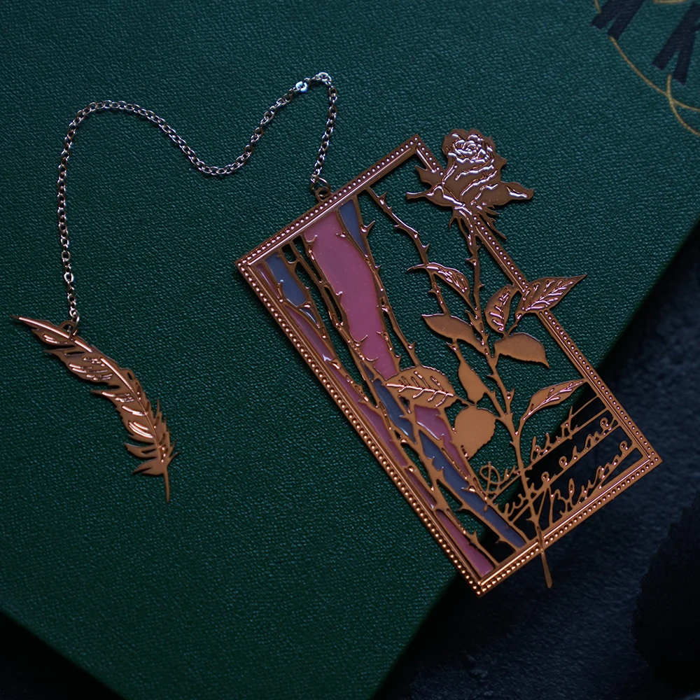 

Delicate Rose Floral Bookmark Gift 82*52mm DIY School Office Stationery Gift