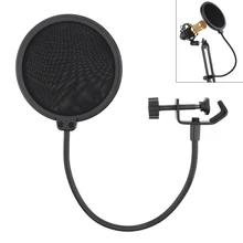 Двухслойный Студийный микрофон поп-фильтр 100/155 мм Гибкая Ветрозащитная маска микрофон поп-фильтр ветрозащитный экран поп фильтр аксессуары для микрофона