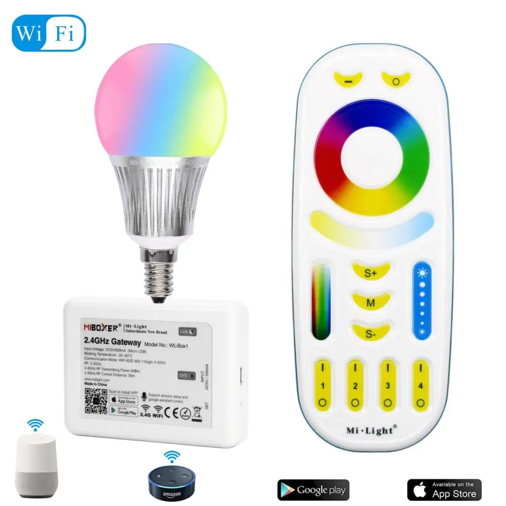 Новое поступление светодиодная лампа Mi светильник E14 5 вт RGB + CCT лампочка AC 86 265 в 2 4G