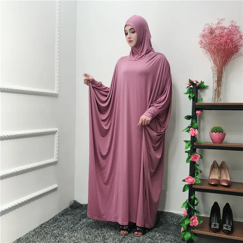 Light purple Рамадан кафтан абайя Дубай, Турция мусульманский хиджаб платье кафтан для женщин ИД платья Tesettur Elbise vestidos robe Arabe Femme - Цвет: Light purple