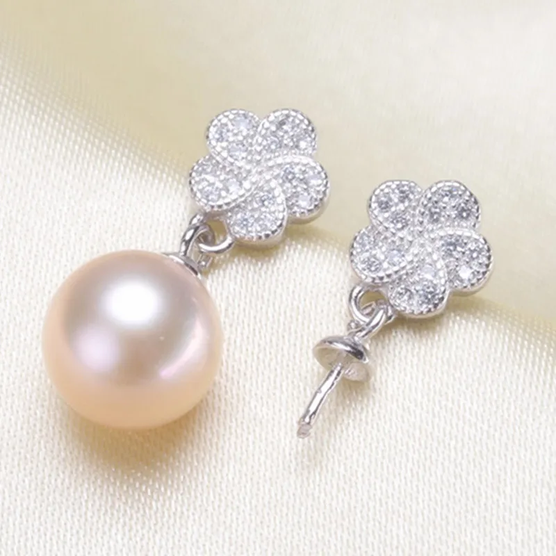 

2019 New Fashion Pearl Earrings Parts, Stud Earrings with Earrings Stoppers/Back/Cup Findings Accessory, 925 Silver Metal