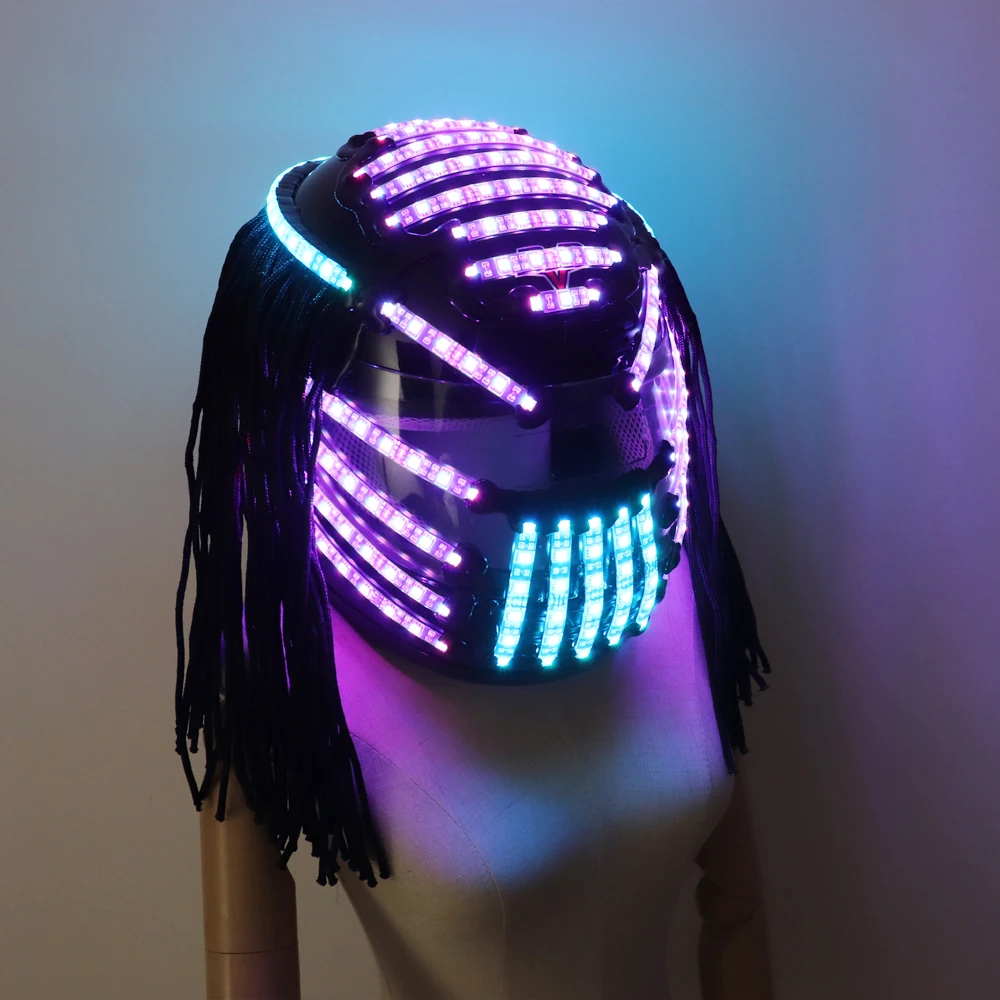 Led Helmet Monochrome Full Color 