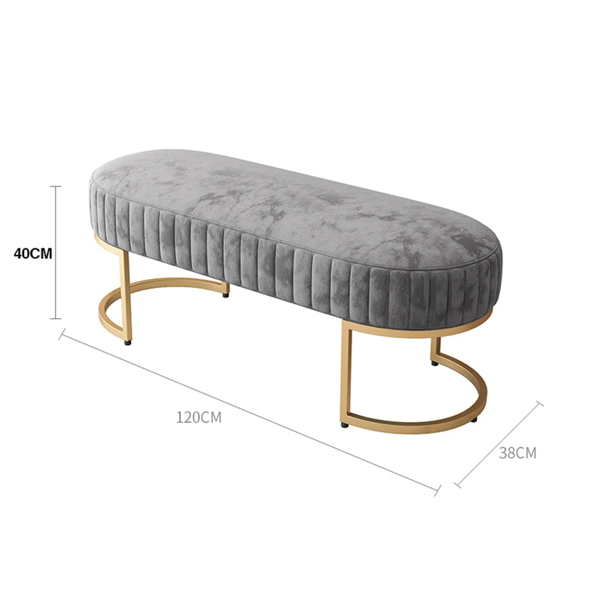Мягкая бархатная подставка для ног в скандинавском стиле табуреты для прихожей табурет современная мебель для дома стул пуф табурет для ног диван табуреты - Цвет: B grey 120cm