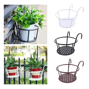 

New European Style Iron Railings Flower Pot Holder Creative Hanging Window Green Planting Basin Shelf Balcony Flower Rack