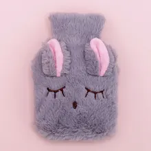 Симпатичная ПВХ сумка для грелки с вязаным мягким уютным плюшевым покрытием, многоразовая зимняя теплая грелка для рук, облегчение стресса и боли, зимняя теплая