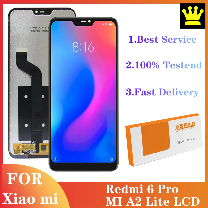 ЖК экран 5 84 дюймов для Xiaomi Mi A2 Lite дисплей с рамкой и дигитайзером сенсорный Redmi 6 pro ремонт|Экраны мобильных