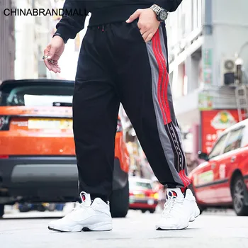 

Big size Men's Wear super Brand Fat Man Loose Leggings Stripes Wei Pants Fat Plus Fat Plus Leisure Trousers