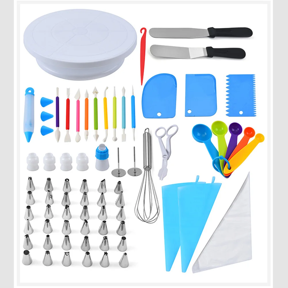 66pcs Baking Tools Kit Stainless Steel Cake Nozzles Set Piping Set