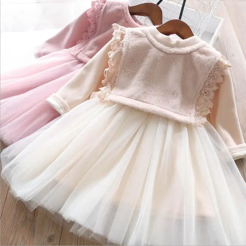 Утепленные платья и жилет для девочек; зимняя детская одежда; модные высококачественные праздничные платья принцессы