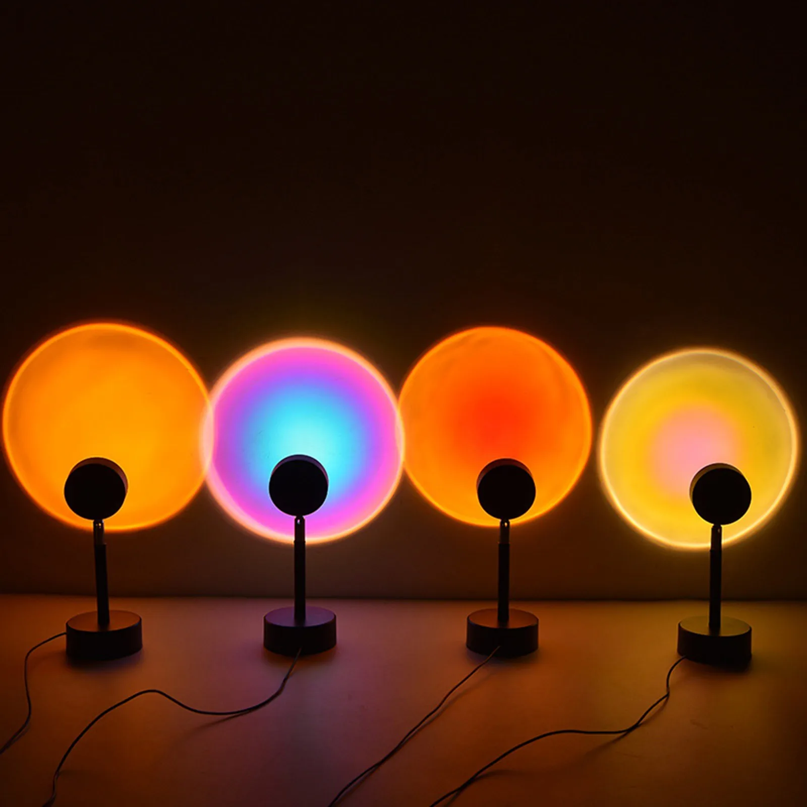 Rainbow Light Sunset Projection Lamp Background Wall Decoration Photography Props Color Party Qingba | Дом и сад