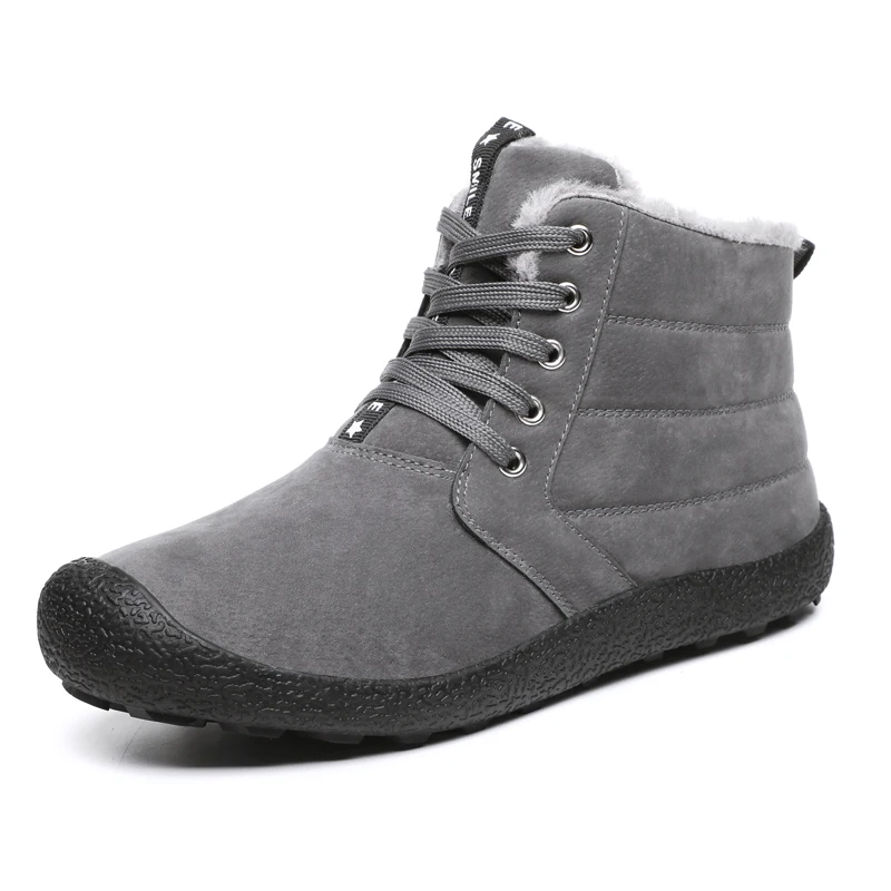 

Warm Fur Snow Boots Men Winter Shoes Mens Leather Shoe Ankle Cowboy Waterproof Shose Man Motorcycle Casual Boot 2019 Footwear
