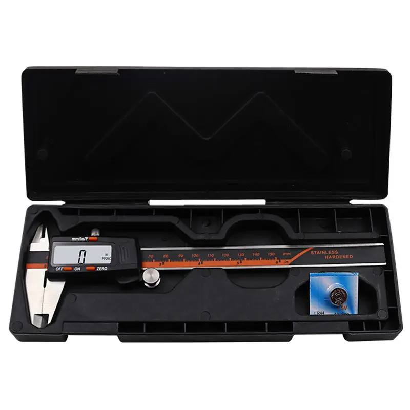 Stainless Steel Digital Display Caliper 150Mm Fraction / Mm / Inch High Precision Stainless Steel Lcd Vernier Caliper