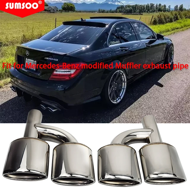 Mercedes C63 AMG Style Chrome Exhaust Tips C300 C400 C450, 54 OFF