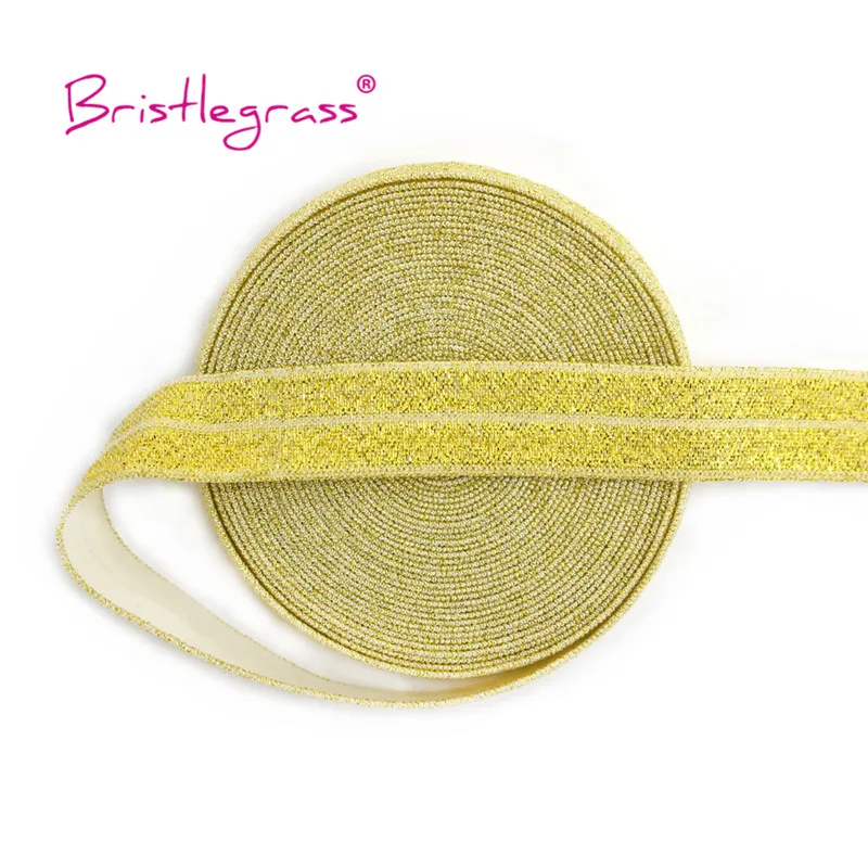 Silver Glitter Fold Over Elastic Bands - 5/8 Spandex Trim for Hair Accessories & Sewing Projects