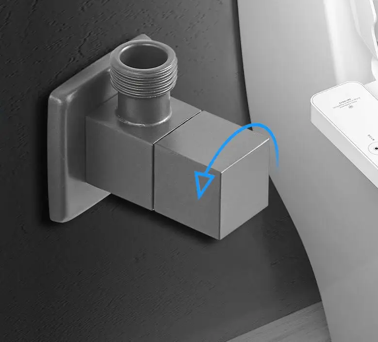 Description Picture 3 of itembrass gunmetal gray hot and cold triangle valve water stop valve basin toilet valve water heater triangle valve single valve