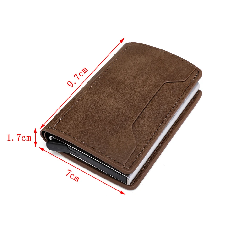 2023 Customized Name Men Leather Wallet Multifunction Rfid Anti-theft Credit Cards Holder Wallet with Magent for Man Money Purse