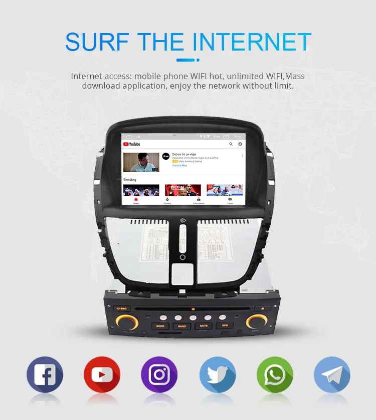 Clearance LJHANG 1 Din Car DVD Player Android 9.0 For Peugeot 207 2008-2014 GPS Navigation auto stereo headunit radio multimedia RDS Audio 10