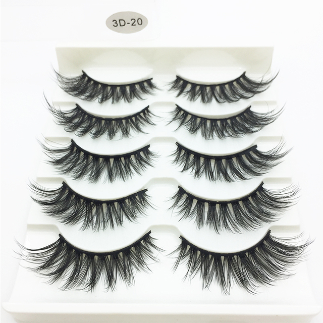 Pairs 3D Mink Hair Natural Cross False Eyelashes Long Messy Makeup Fake Eye Lashes Extension Make Up Beauty Tools maquiagem