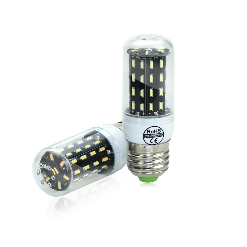 Светодиодная лампа-кукуруза E14 E27 4014 SMD угол свечения 360 ° теплый белый холодный