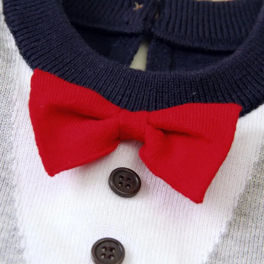 Baby Rompers Summer Fashion Gentlemen Style Toddler Boys Jumpsuit Pajamas Knitted Newborn One Piece Clothes Infant Bebes Costume
