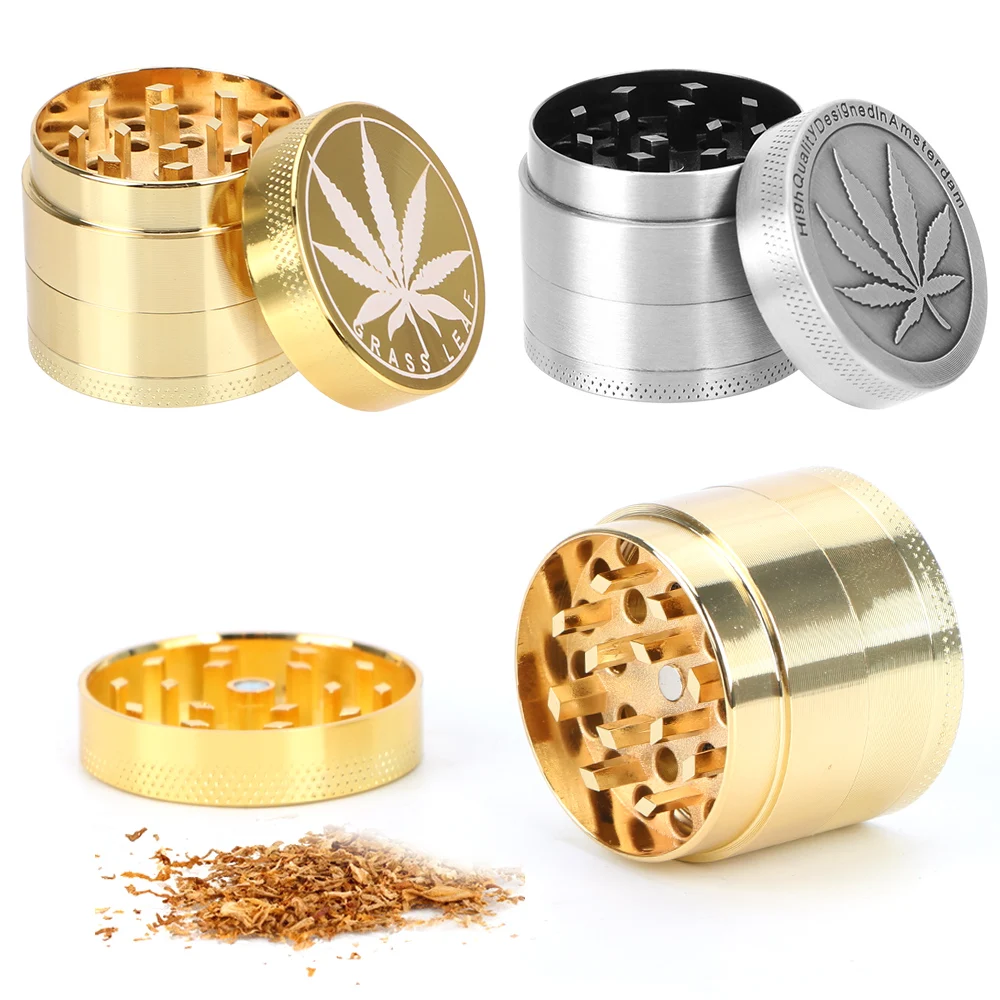 Tobacco Grinder Beautiful Herb Herbal Spice Crusher Smoking Pipe Accessories Household Commodity Metal Zinc Alloy 4 layer 40mm