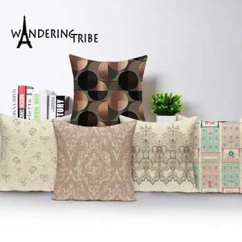 

Flower Retro Pillow Cases Morocco Decorative Cushions Cover Cushion Pillows Case Shabby Chic Home Cushions Linen Cushion Covers