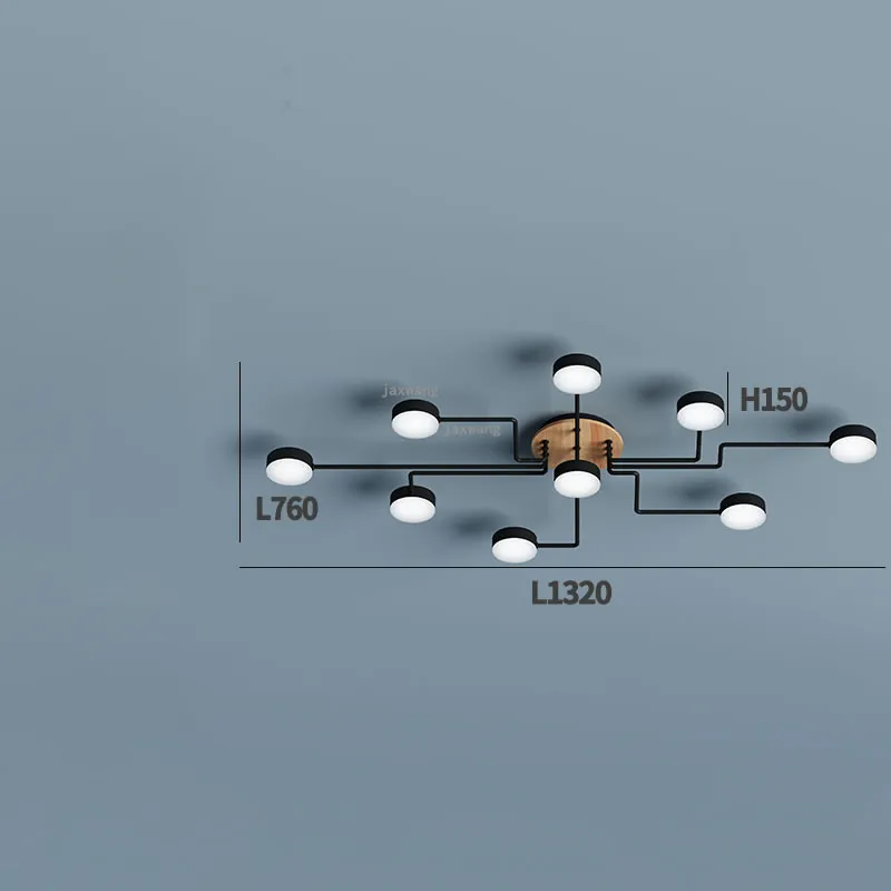 Современный блеск светодиодный потолочный светильник минималистичный домашний декор потолочное освещение, осветительный прибор креативная потолочная лампа для ресторана - Цвет корпуса: A Black 9 Head