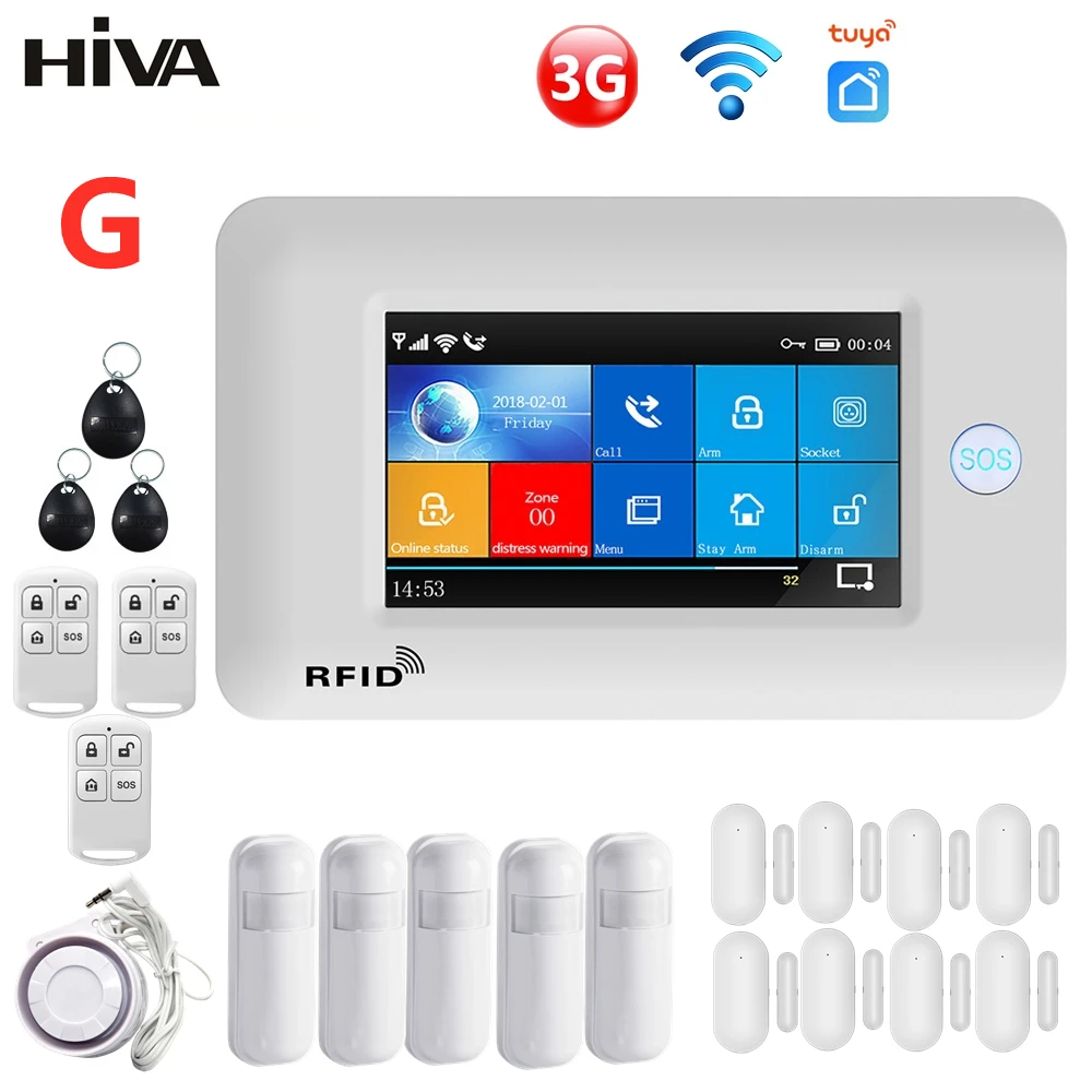Беспроводная домашняя сигнализация PG-106 3G с Wi-Fi 433 МГц RFID PIR-датчиком движения